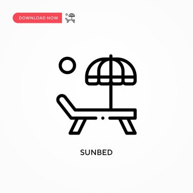 Güneş yatağı vektör simgesi. Web sitesi veya mobil uygulama için modern, basit düz vektör çizimi
