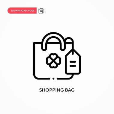 Alışveriş poşeti vektör simgesi. Web sitesi veya mobil uygulama için modern, basit düz vektör çizimi