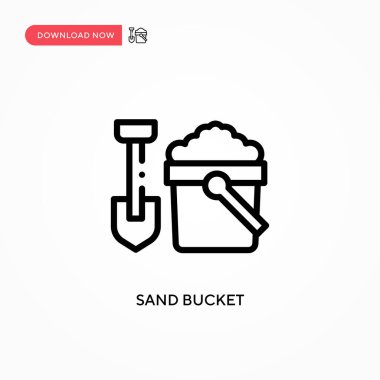 Kum kovası vektör simgesi. Web sitesi veya mobil uygulama için modern, basit düz vektör çizimi