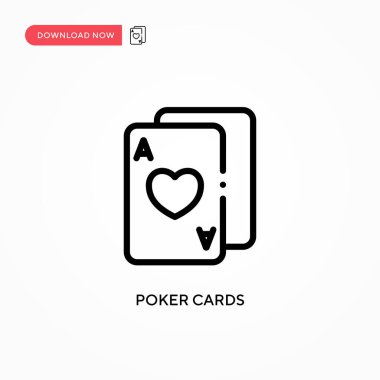 Poker kartları vektör simgesi. Web sitesi veya mobil uygulama için modern, basit düz vektör çizimi