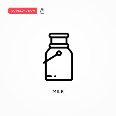 Süt vektörü simgesi. Web sitesi veya mobil uygulama için modern, basit düz vektör çizimi