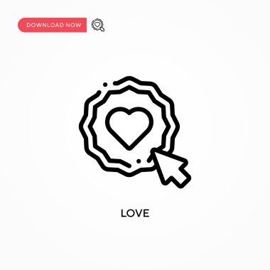 Aşk vektör simgesi. Web sitesi veya mobil uygulama için modern, basit düz vektör çizimi