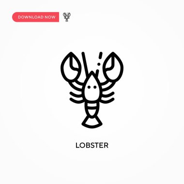 Istakoz vektör simgesi. Web sitesi veya mobil uygulama için modern, basit düz vektör çizimi