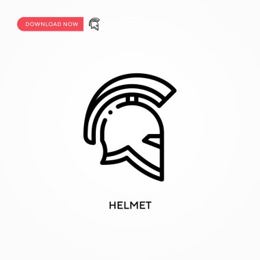 Miğfer vektör simgesi. Web sitesi veya mobil uygulama için modern, basit düz vektör çizimi