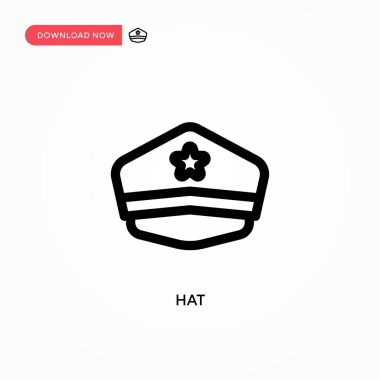 Şapka vektör simgesi. Web sitesi veya mobil uygulama için modern, basit düz vektör çizimi