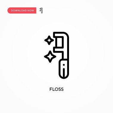 Diş ipi vektör simgesi. Web sitesi veya mobil uygulama için modern, basit düz vektör çizimi