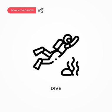 Dalış vektör simgesi. Web sitesi veya mobil uygulama için modern, basit düz vektör çizimi