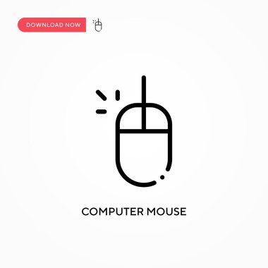Bilgisayar fare vektör simgesi. Web sitesi veya mobil uygulama için modern, basit düz vektör çizimi