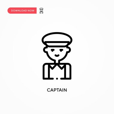 Kaptan vektör simgesi. Web sitesi veya mobil uygulama için modern, basit düz vektör çizimi