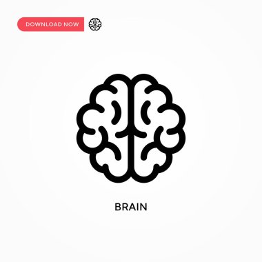 Beyin vektör simgesi. Web sitesi veya mobil uygulama için modern, basit düz vektör çizimi