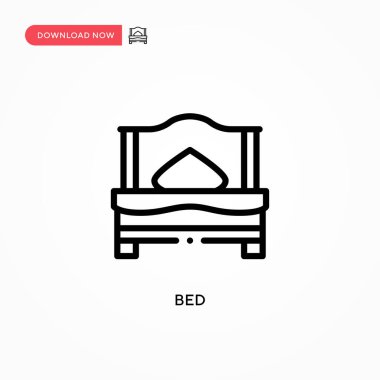 Yatak vektör simgesi. Web sitesi veya mobil uygulama için modern, basit düz vektör çizimi
