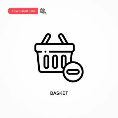 Basket vektör simgesi. Web sitesi veya mobil uygulama için modern, basit düz vektör çizimi