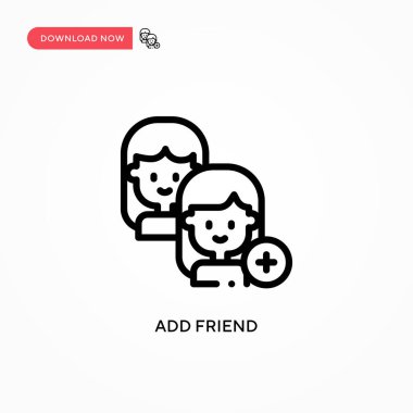 Arkadaş vektör simgesi ekle. Web sitesi veya mobil uygulama için modern, basit düz vektör çizimi