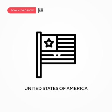 Amerika Birleşik Devletleri vektör ikonu. Web sitesi veya mobil uygulama için modern, basit düz vektör çizimi