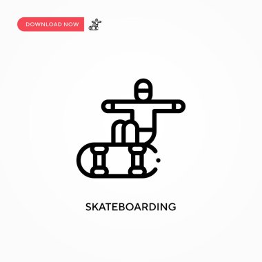 Kaykay vektör simgesi. Web sitesi veya mobil uygulama için modern, basit düz vektör çizimi