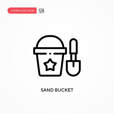 Kum kovası vektör simgesi. Web sitesi veya mobil uygulama için modern, basit düz vektör çizimi