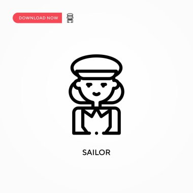 Denizci vektör simgesi. Web sitesi veya mobil uygulama için modern, basit düz vektör çizimi