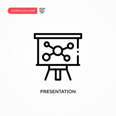 Sunum vektör simgesi. Web sitesi veya mobil uygulama için modern, basit düz vektör çizimi