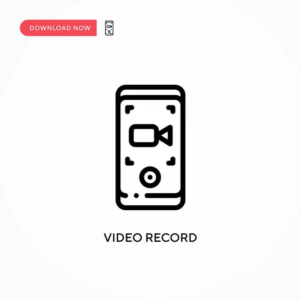 Εικονίδιο Διανύσματος Εγγραφής Βίντεο Σύγχρονη Απλή Επίπεδη Διανυσματική Απεικόνιση Για — Διανυσματικό Αρχείο