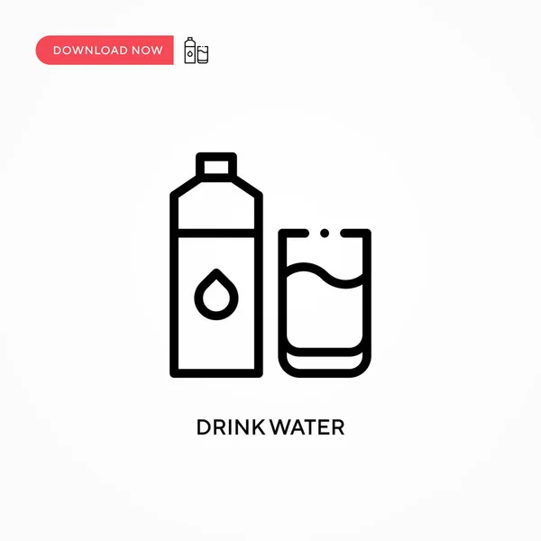 Beber Icono Vector Agua Moderno Simple Ilustración Vector Plano Para — Vector de stock
