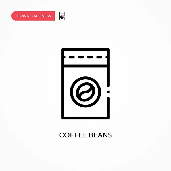 Grãos Café Vetor Ícone Ilustração Vetorial Plana Moderna Simples Para — Vetor de Stock