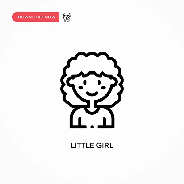 Μικρό Κορίτσι Διάνυσμα Εικονίδιο Σύγχρονη Απλή Επίπεδη Διανυσματική Απεικόνιση Για — Διανυσματικό Αρχείο