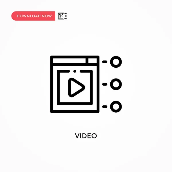 Icona Vettoriale Video Moderna Semplice Illustrazione Vettoriale Piatta Sito Web — Vettoriale Stock