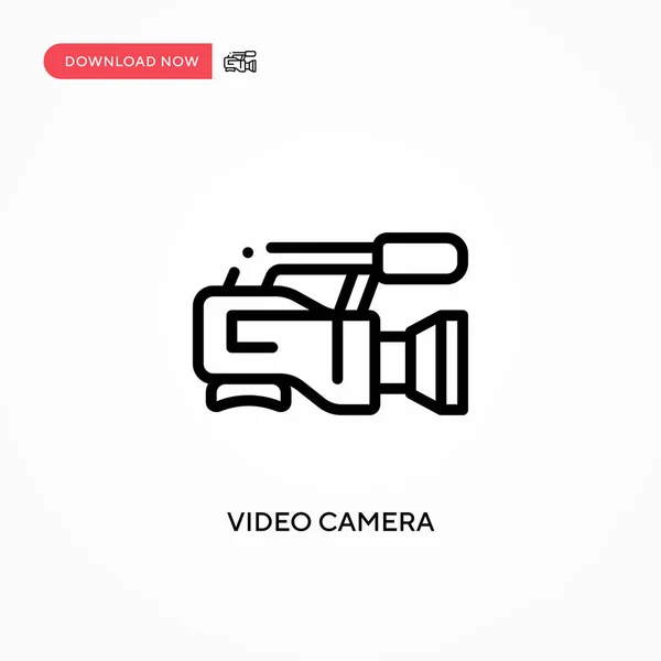 Icona Del Vettore Della Videocamera Moderna Semplice Illustrazione Vettoriale Piatta — Vettoriale Stock