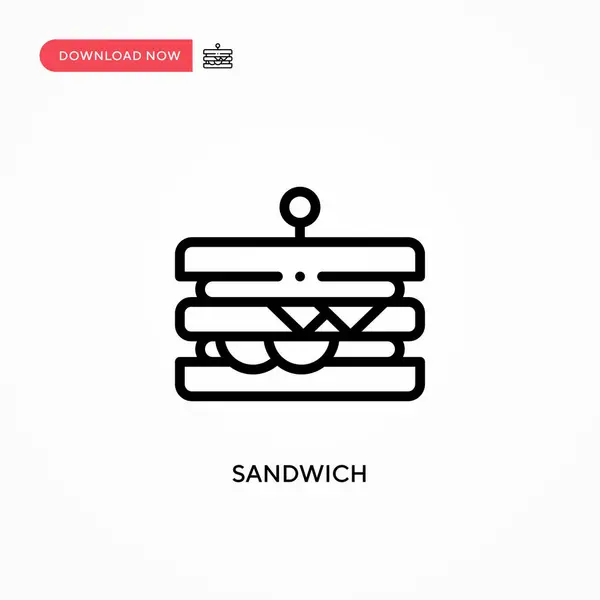 Sandwich Vektorsymbol Moderne Einfache Flache Vektordarstellung Für Website Oder Mobile — Stockvektor