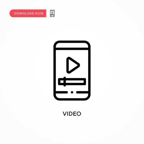Video Vektör Simgesi Web Sitesi Veya Mobil Uygulama Için Modern — Stok Vektör