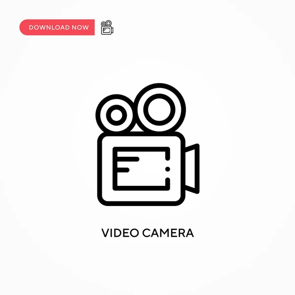 Icona Del Vettore Della Videocamera Moderna Semplice Illustrazione Vettoriale Piatta — Vettoriale Stock