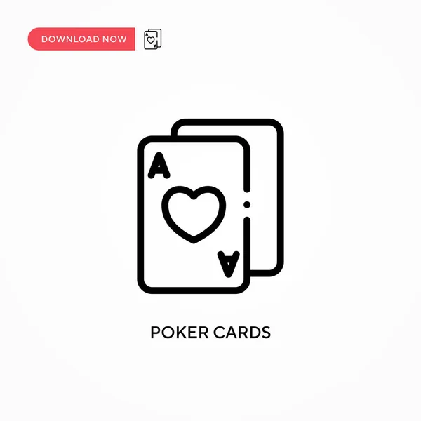 Icona Vettoriale Delle Carte Poker Moderna Semplice Illustrazione Vettoriale Piatta — Vettoriale Stock