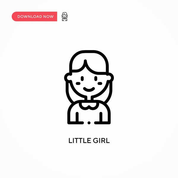 Little Girl Vector Icon Modern Simple Flat Vector Illustration Web — Stock Vector