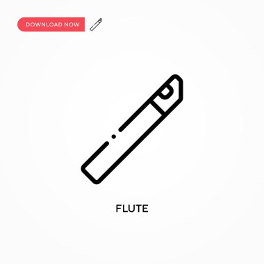 Flüt vektör simgesi. Web sitesi veya mobil uygulama için modern, basit düz vektör çizimi