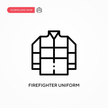 İtfaiyeci üniforması vektör ikonu. Web sitesi veya mobil uygulama için modern, basit düz vektör çizimi