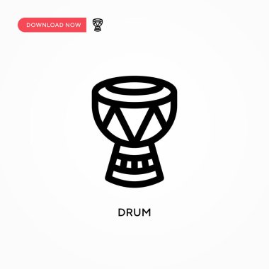 Davul vektör simgesi. Web sitesi veya mobil uygulama için modern, basit düz vektör çizimi