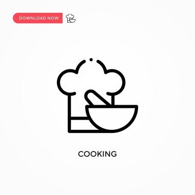 Yemek pişirme vektörü simgesi. Web sitesi veya mobil uygulama için modern, basit düz vektör çizimi