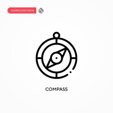 Pusula vektör simgesi. Web sitesi veya mobil uygulama için modern, basit düz vektör çizimi