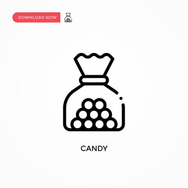 Şeker vektör simgesi. Web sitesi veya mobil uygulama için modern, basit düz vektör çizimi