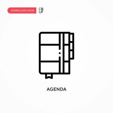 Gündem vektör simgesi. Web sitesi veya mobil uygulama için modern, basit düz vektör çizimi