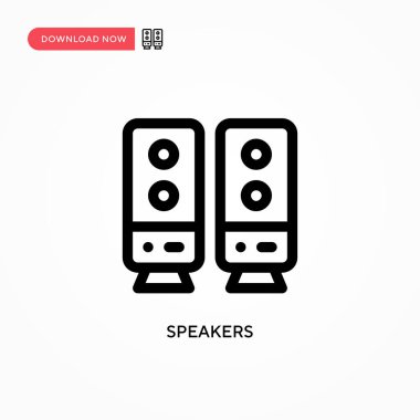 Hoparlörler vektör simgesi. Web sitesi veya mobil uygulama için modern, basit düz vektör çizimi