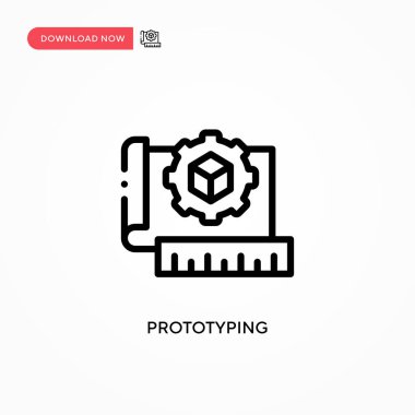 Vektör simgesi prototipi. Web sitesi veya mobil uygulama için modern, basit düz vektör çizimi
