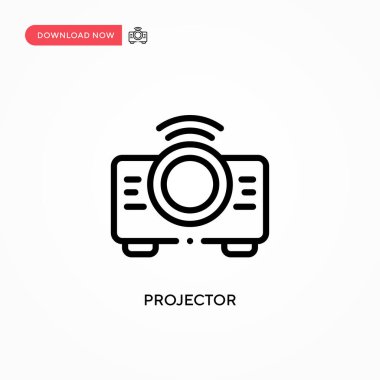 Projektör vektör simgesi. Web sitesi veya mobil uygulama için modern, basit düz vektör çizimi