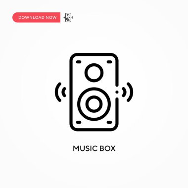 Müzik kutusu vektör simgesi. Web sitesi veya mobil uygulama için modern, basit düz vektör çizimi