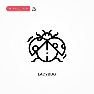 Uğur böceği vektör simgesi. Web sitesi veya mobil uygulama için modern, basit düz vektör çizimi