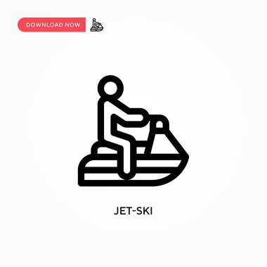 Jet-ski vektör simgesi. Web sitesi veya mobil uygulama için modern, basit düz vektör çizimi