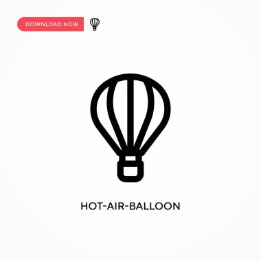Sıcak hava balonu vektör simgesi. Web sitesi veya mobil uygulama için modern, basit düz vektör çizimi