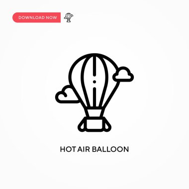 Sıcak hava balonu vektör simgesi. Web sitesi veya mobil uygulama için modern, basit düz vektör çizimi