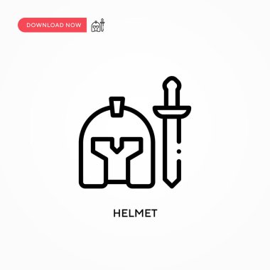 Miğfer vektör simgesi. Web sitesi veya mobil uygulama için modern, basit düz vektör çizimi