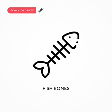 Balık kemiği vektör simgesi. Web sitesi veya mobil uygulama için modern, basit düz vektör çizimi